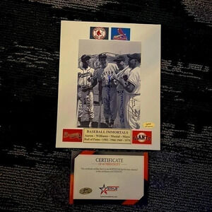 Aaron Musial williams Mays signed photo​